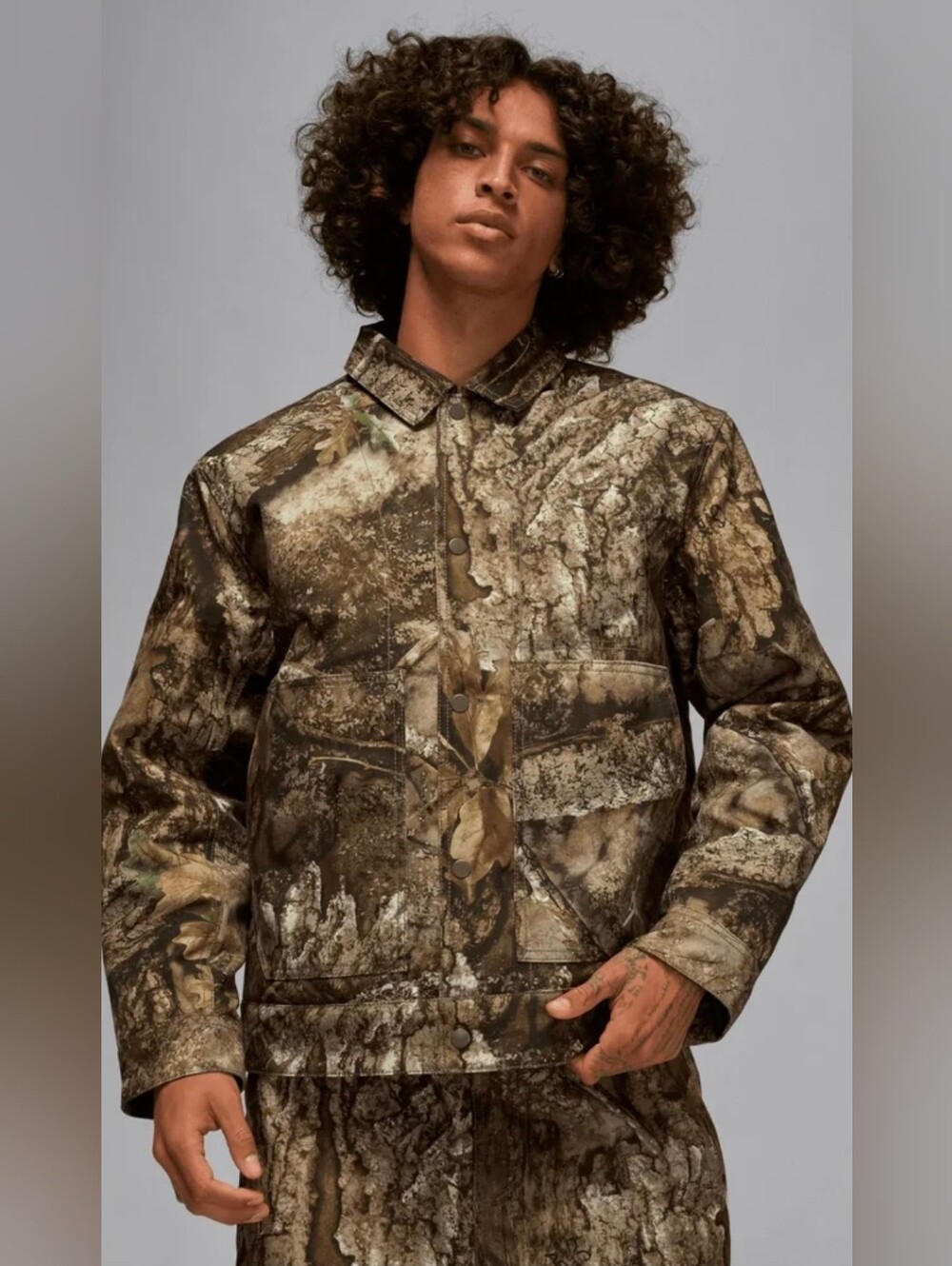 New JORDAN FLIGHT CHICAGO REALTREE JACKET - MEDIUM OLIVE / SAIL